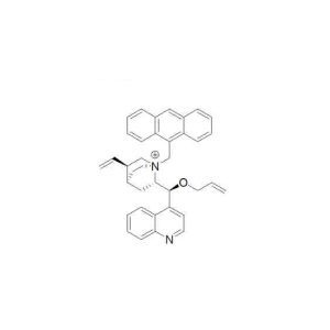 (1S,2S,4S,5R)-2-((S)-allyloxy(quinolin-4-yl)methyl)-1-(anthracen-9- ylmethyl)-5-vinyl-1-azoniabicyclo[2.2.2]octane bromide (PTC catalyst)